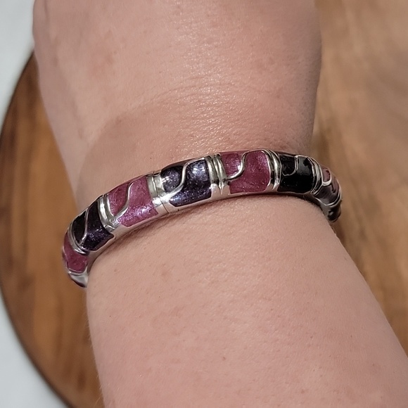 Apt.9 Purple Mauve Enamel Clamper Bracelet - Picture 4 of 7
